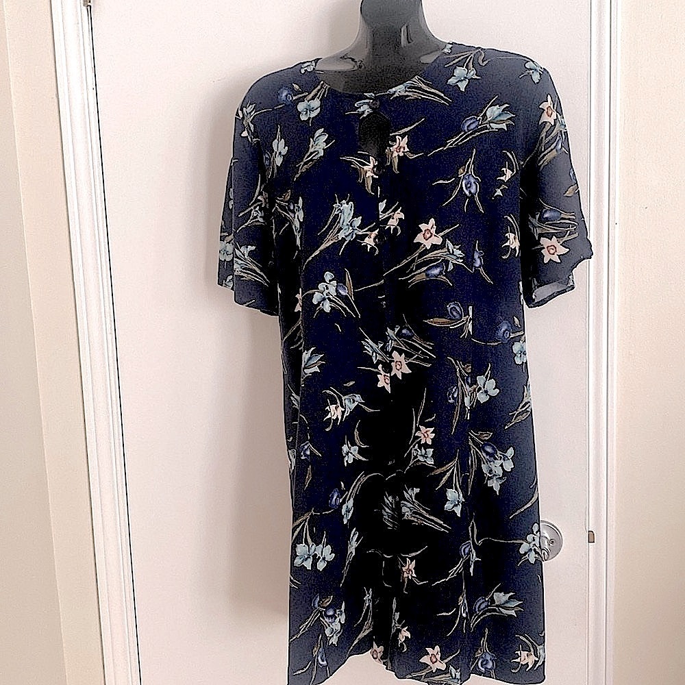 Encore Jeans Blue and Green Jumpsuit with V-Neck